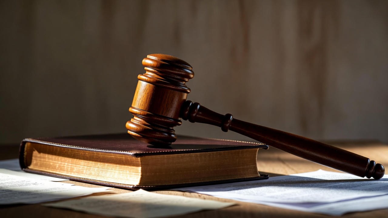 Judge's gavel on law book representing Indiana age of consent and statutory rape laws