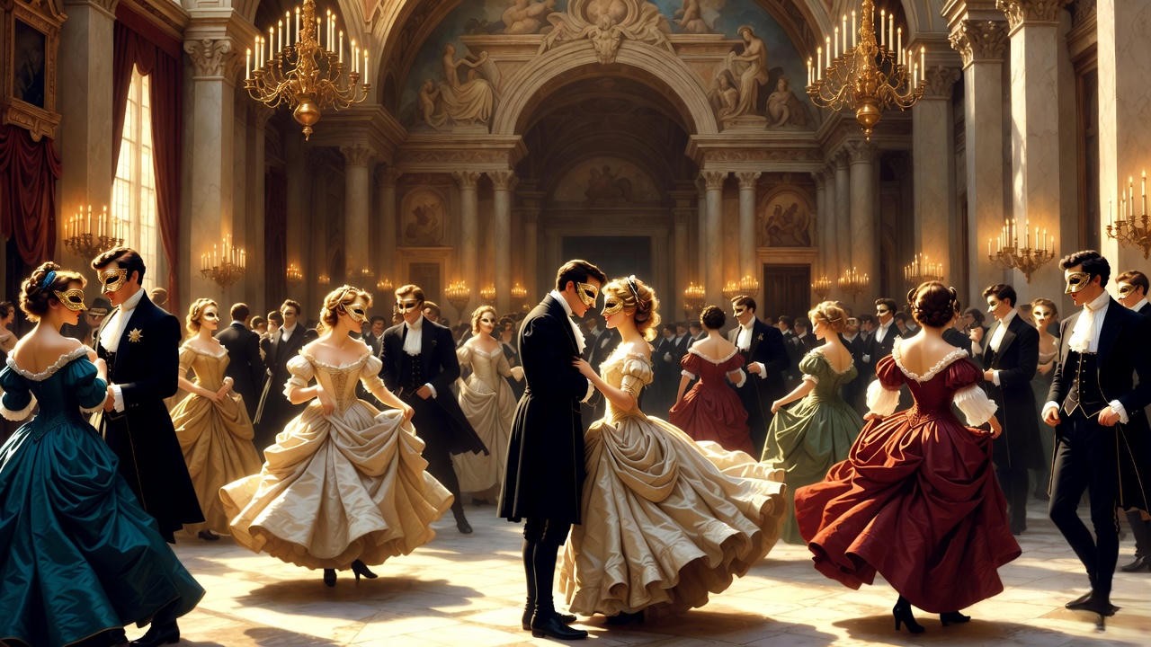 Masked ball scene where Romeo and Juliet first meet in Shakespeare's Romeo and Juliet