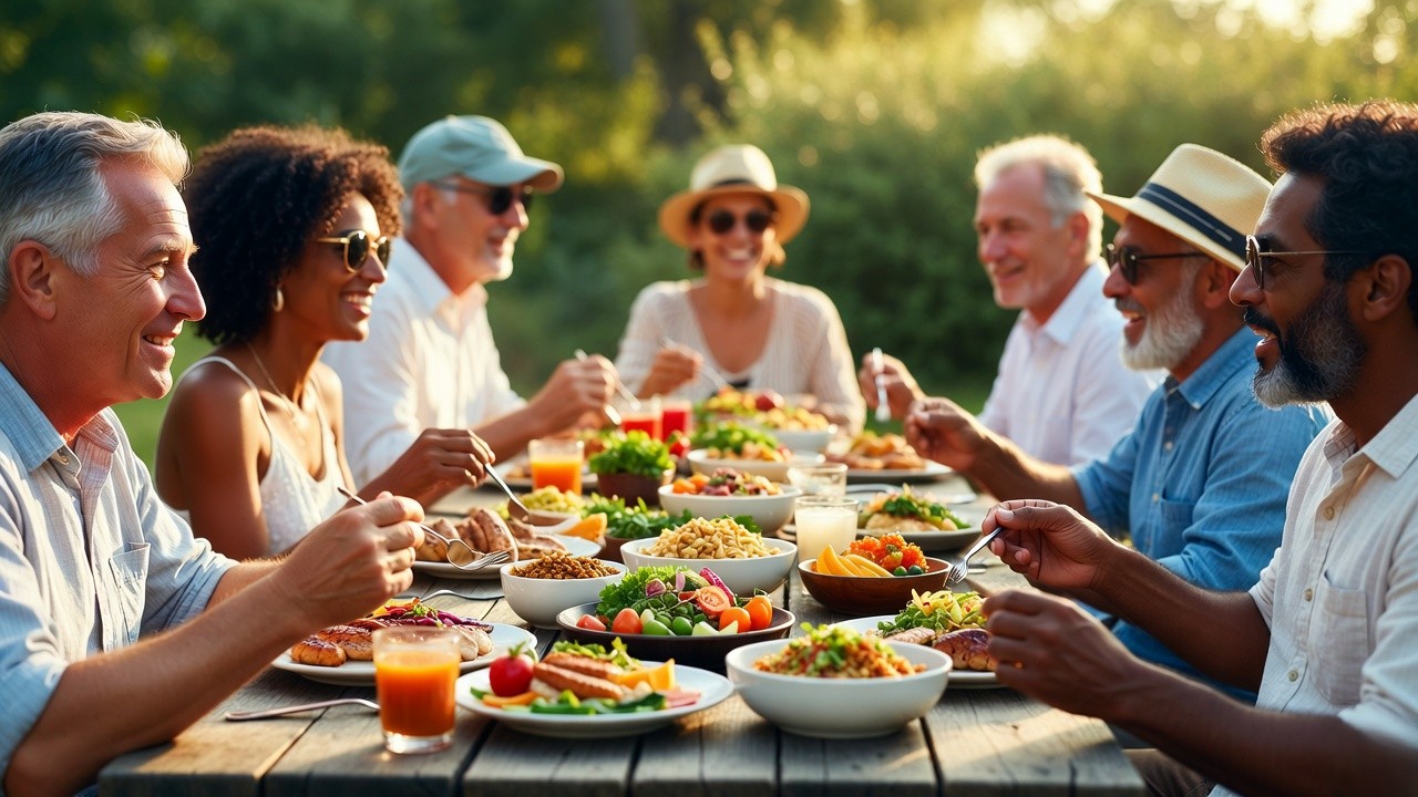 Mindful balanced meal shared with family for sustainable eating in 75 Soft Challenge