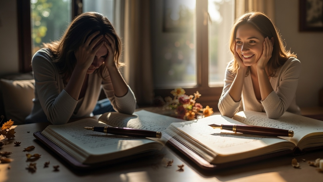 Before and after transformation showing energy and confidence from completing 75 Soft Challenge