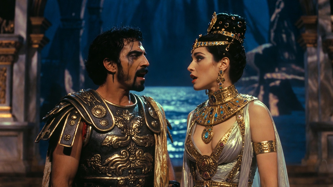 Julia Bullock as Cleopatra and Gerald Finley as Antony in John Adams' Antony and Cleopatra Metropolitan Opera production