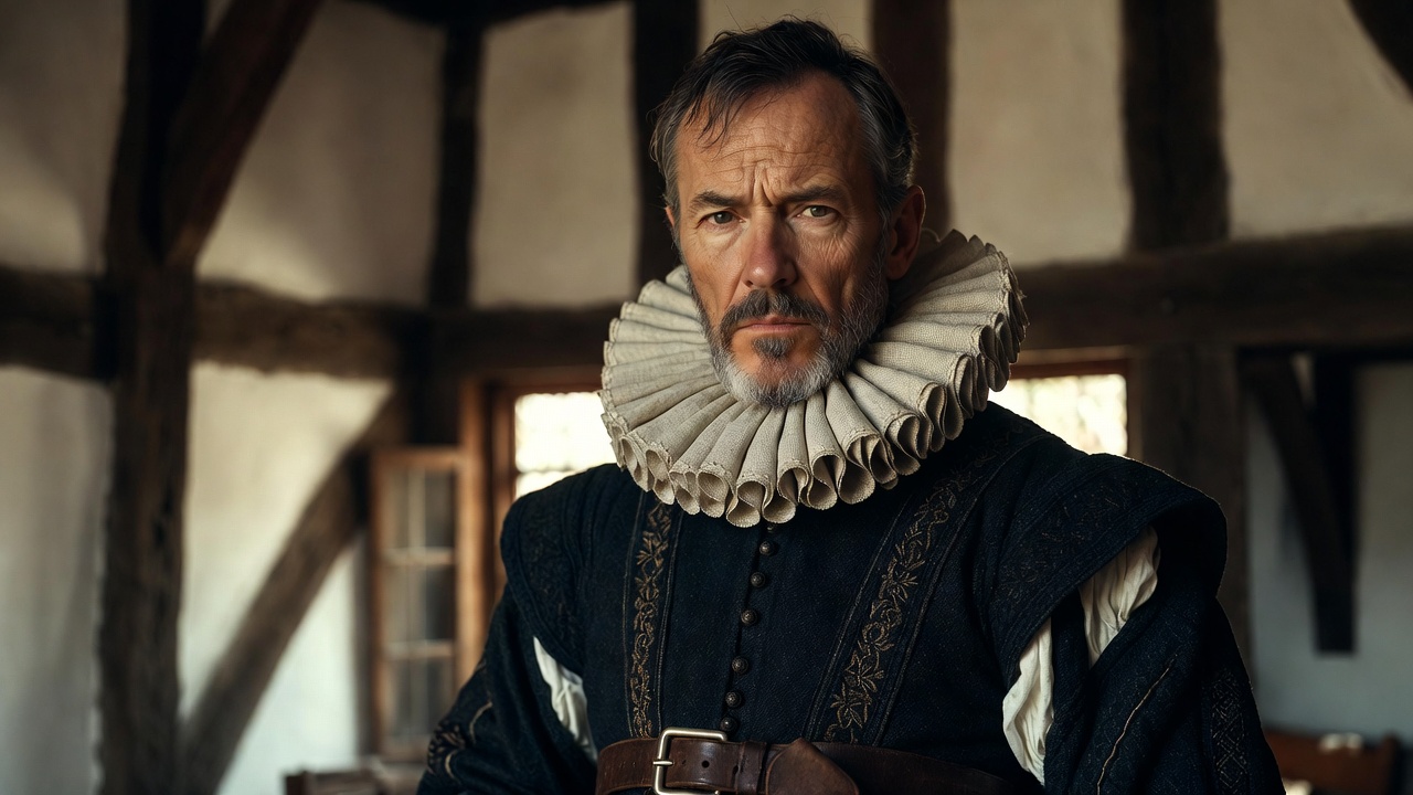 Historical portrait of John Shakespeare, father of William Shakespeare, in Elizabethan attire