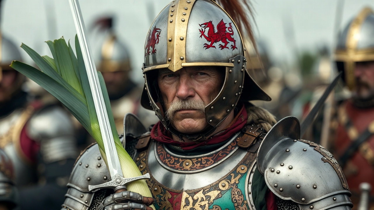 King Henry V delivering inspiring speech to soldiers in Shakespeare play battlefield scene