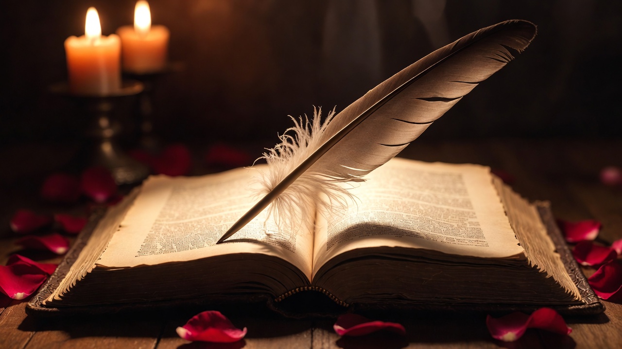 Antique book and quill symbolizing Shakespeare's Romeo and Juliet themes in modern law