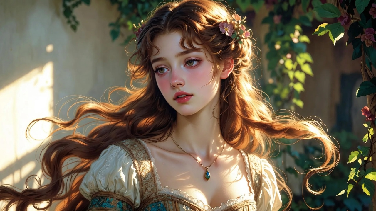 John Waterhouse Juliet blue necklace Pre-Raphaelite portrait melancholic beauty