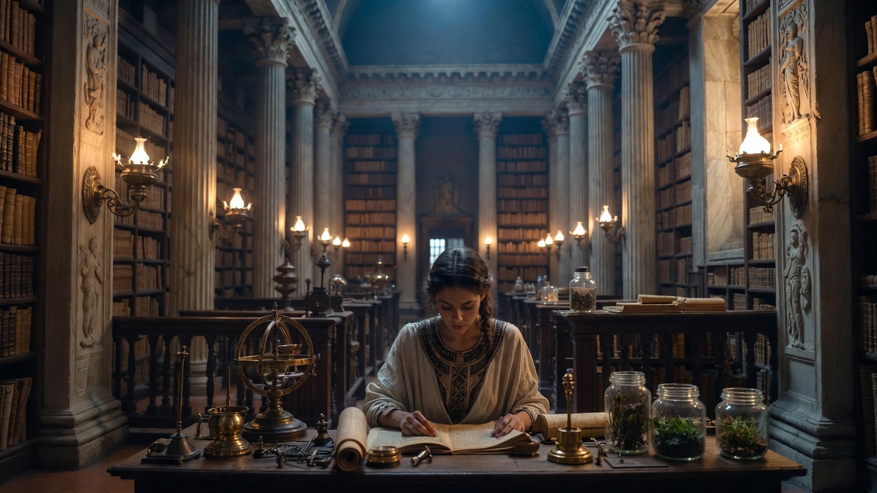 The Library of Alexandria, center of scholarship and intellectual life during Cleopatra's reign