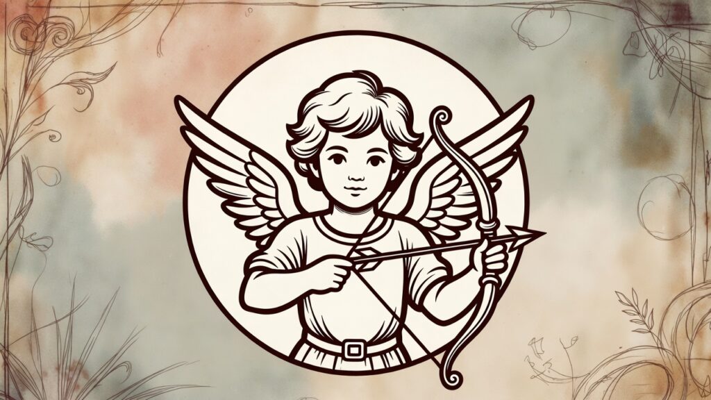 cupid drawing outline