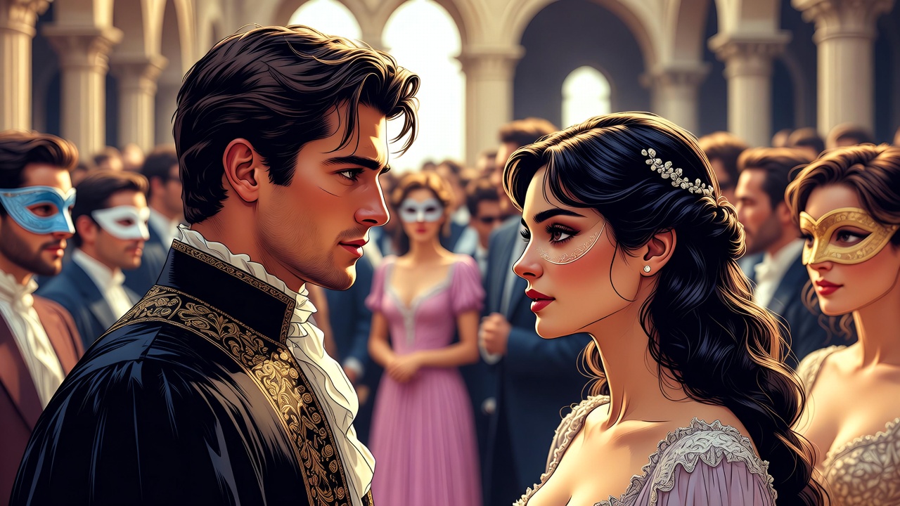 First meeting scene from No Fear Shakespeare Romeo and Juliet graphic novel