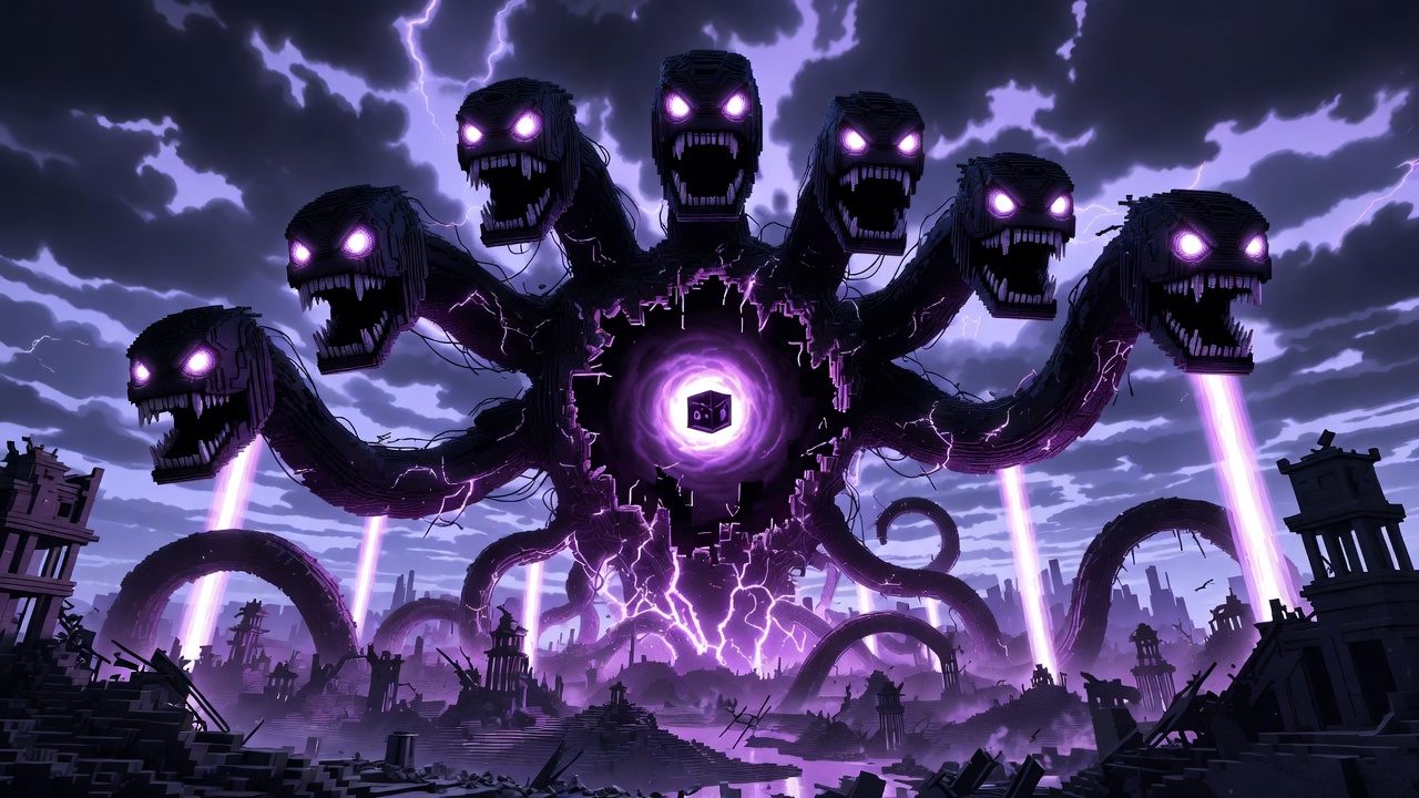 Massive Phase 5-6 Wither Storm with central core hole Minecraft ultimate form