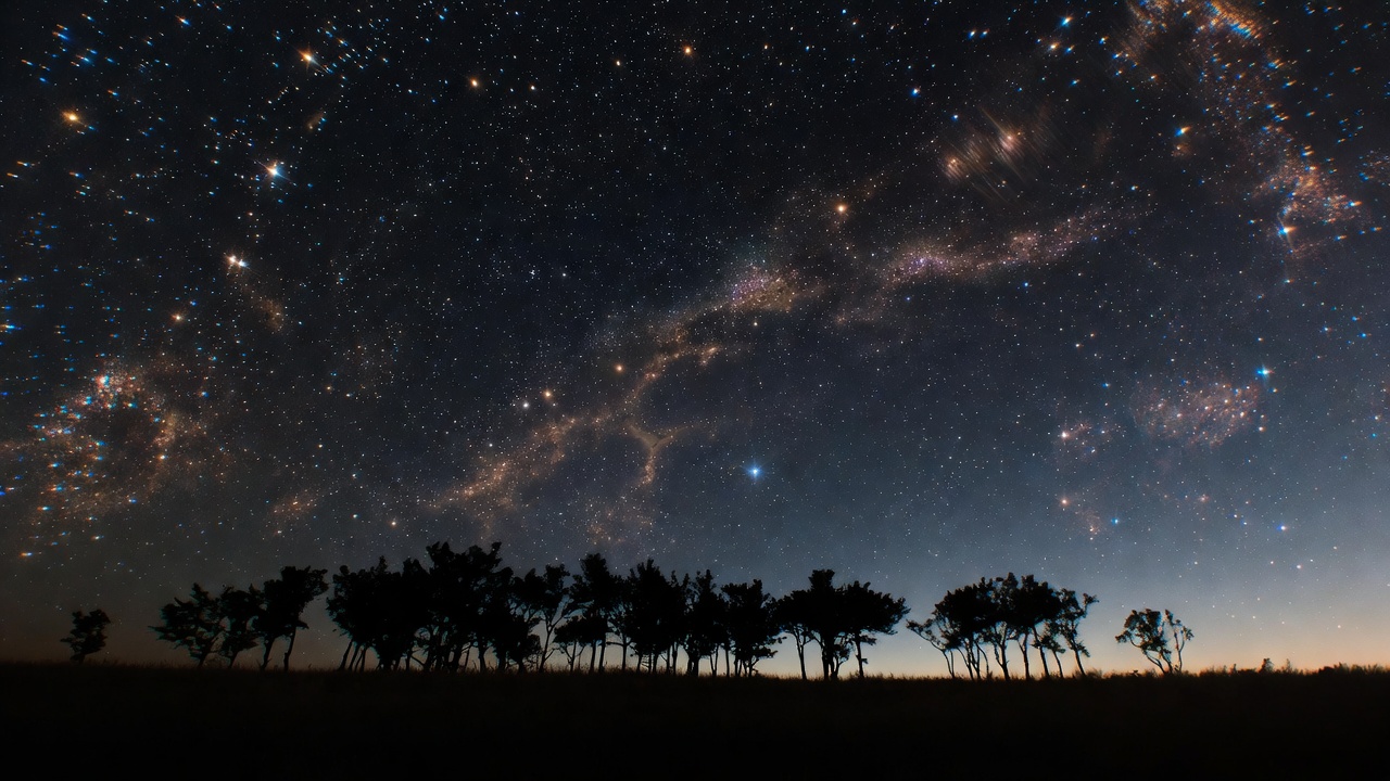 Vast starry night sky with constellations and nebulae representing timeless Shakespearean themes of constant and celestial love