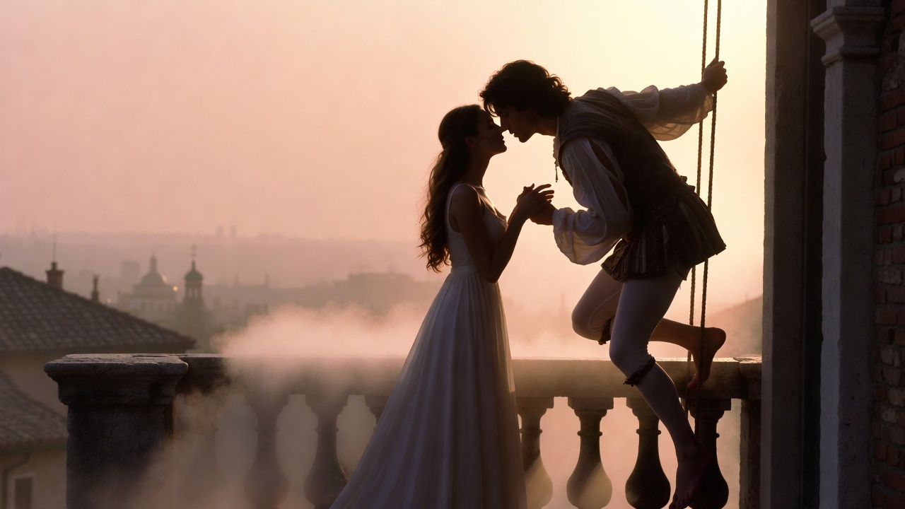 Romeo and Juliet’s emotional farewell at dawn – the nightingale and lark debate, Act 3 Scene 5