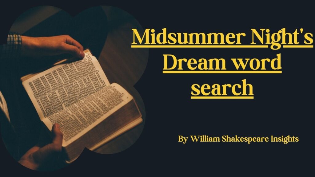 Midsummer Night's Dream word search