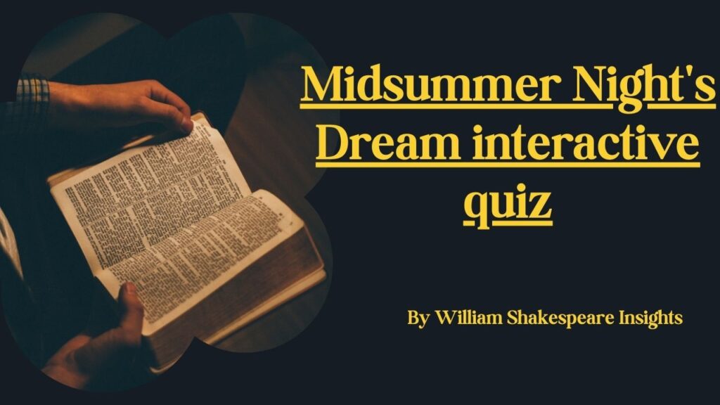 Midsummer Night's Dream interactive quiz