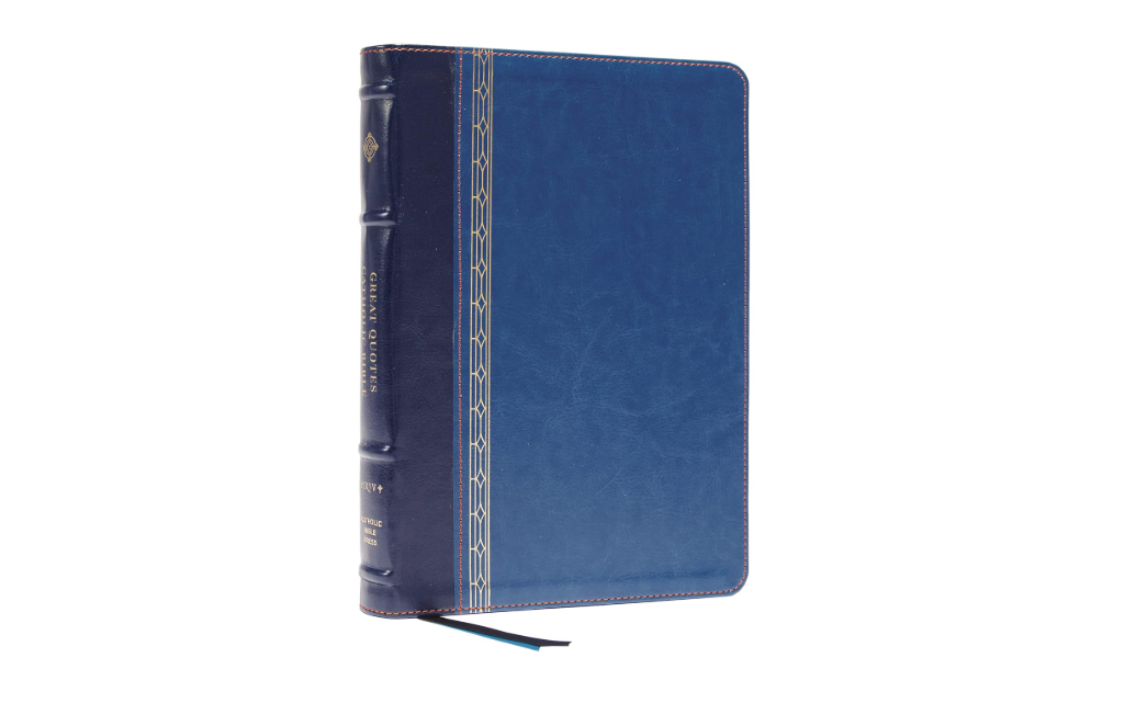 NRSVCE, Great Quotes Catholic Bible, Leathersoft, Blue, Comfort Print: Holy Bible

