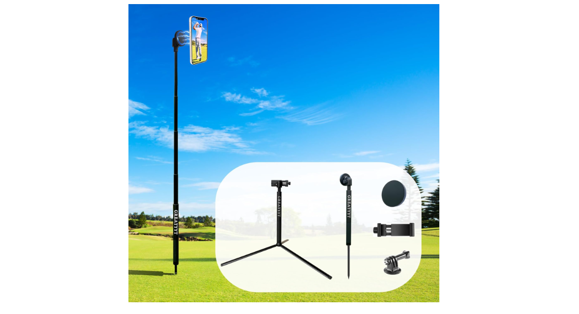 GreatYYT Monopod and Tripod Selfie Stick to Record Golf Swing - Multi Functional Phone Holder with Magnetic and Phone Holder - Golf Training Aid -...
