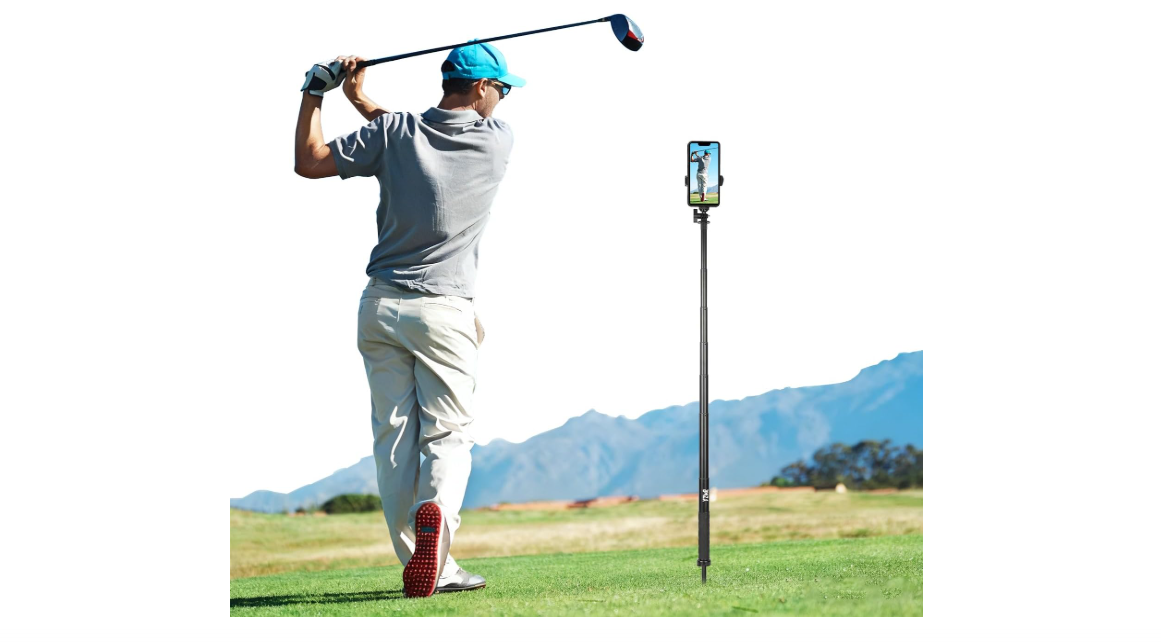 BMZX Golf Tripod Monopod, 47" Selfie Stick for Golf Swing Training & Recording | with Spike, Tripod, Phone Holder, 1/4"-20 Screw, Carry Bag |...
