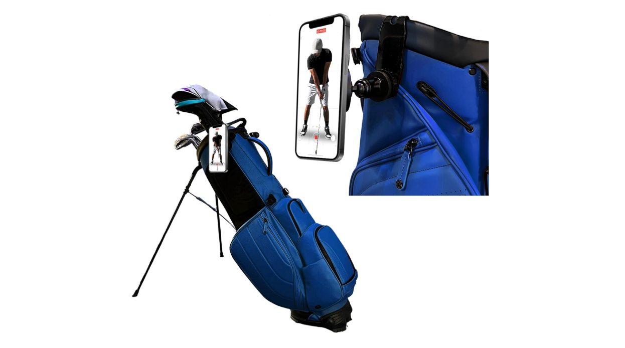 Golf Phone Holder – Fully Adjustable Golf Swing Camera Mount | Converts Any Bag into a Golf Phone Tripod | MagSafe-Compatible for Easy, Clamp-Free Setup |...
