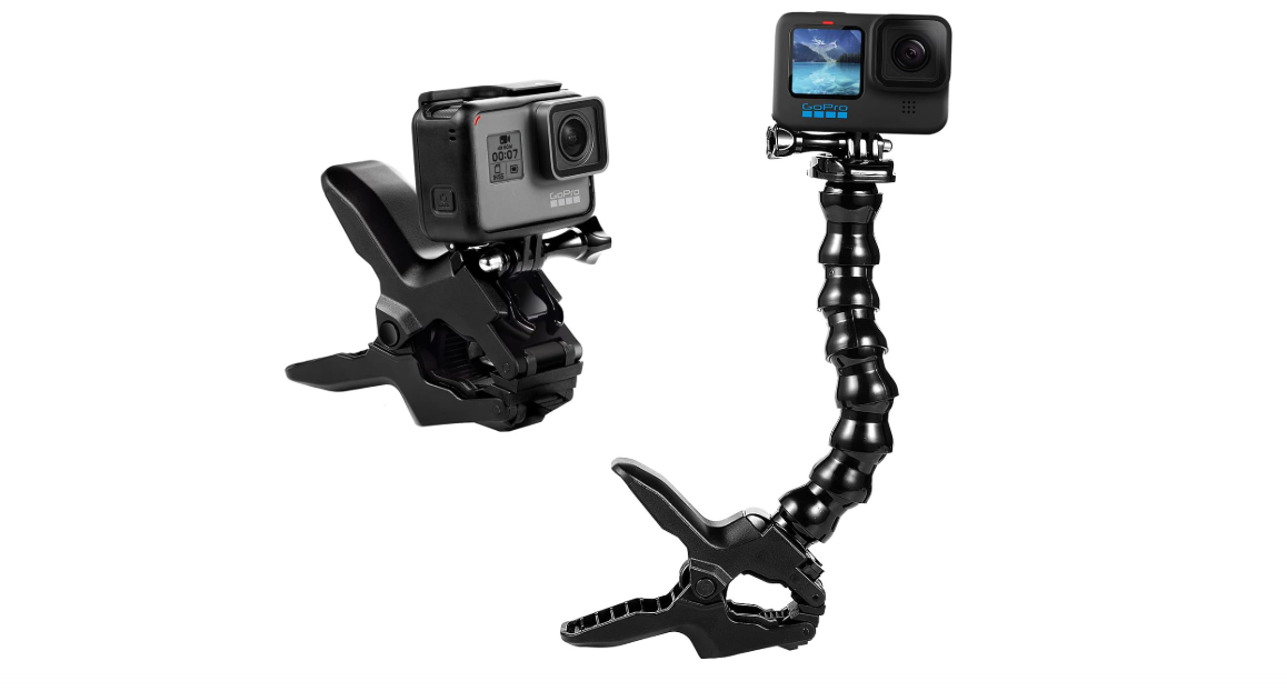 Suptig Jaws Flex Clamp Mount Gooseneck Mount for GoPro Hero 13 Hero 12 Hero 11 Hero 10 Hero 9 Hero 8 Hero 7 Hero 6 Hero 5 Hero 4 Session Hero 3+ Hero 3...
