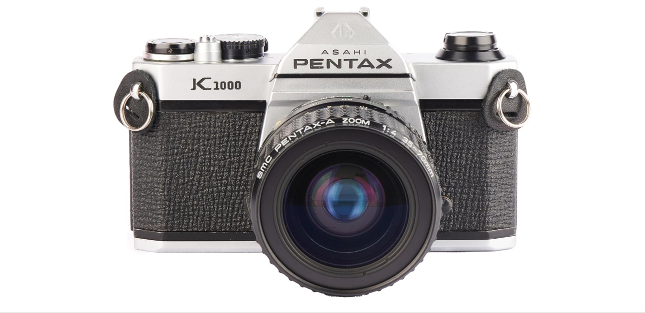 Pentax K1000 Manual Focus SLR Film Camera with Pentax 50mm Lens

