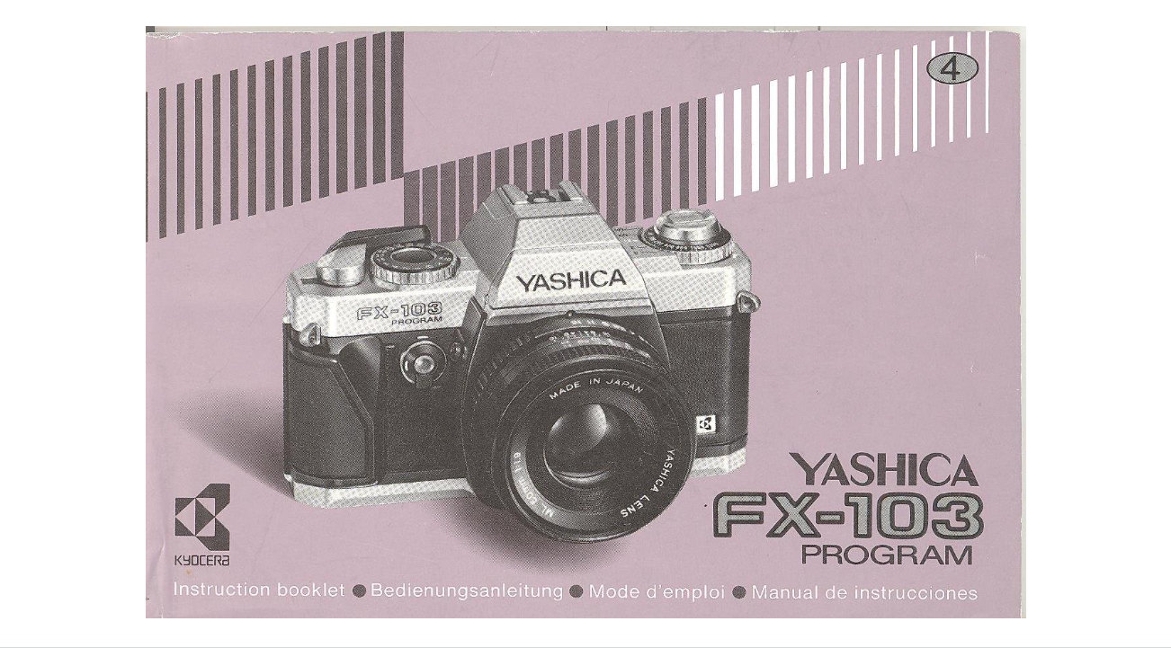 Yashica FX-103 Program Original Instruction Manual
