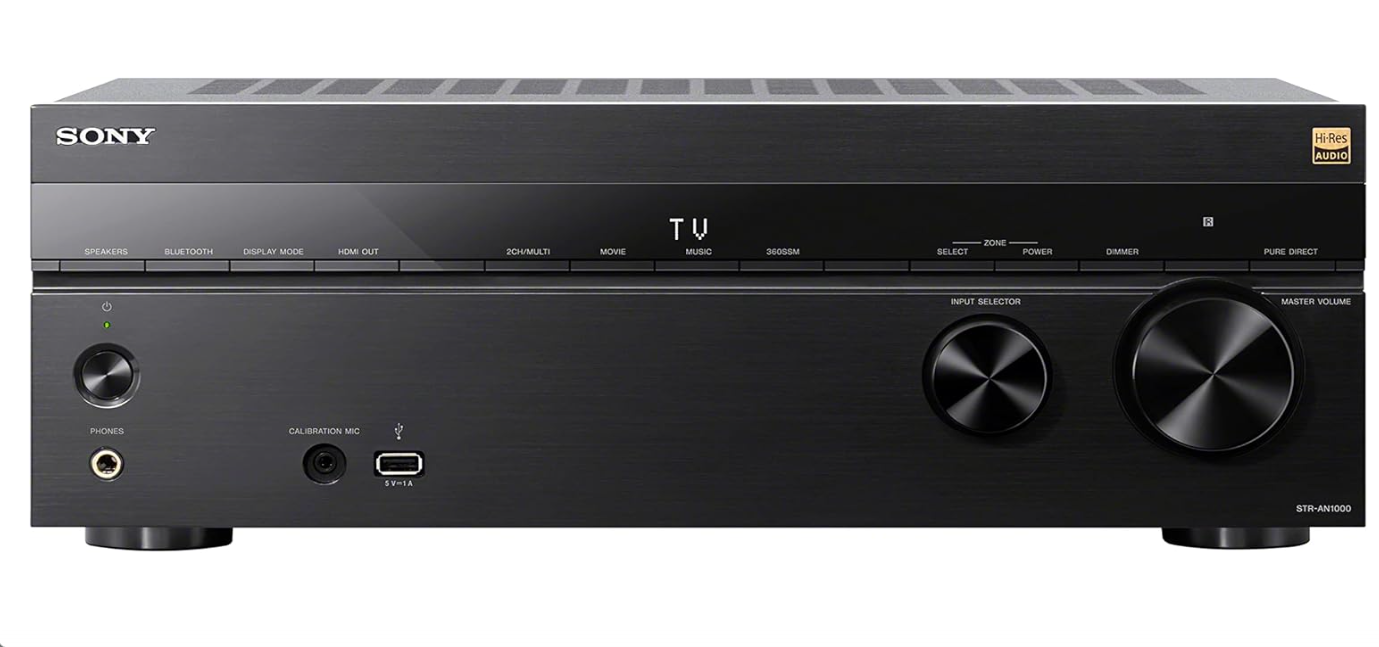 Sony STR-AN1000 7.2 CH Surround Sound Home Theater 8K A/V Receiver: Dolby Atmos, DTS:X, Digital Cinema Auto Calibration IX, Bluetooth, WiFi, Google...