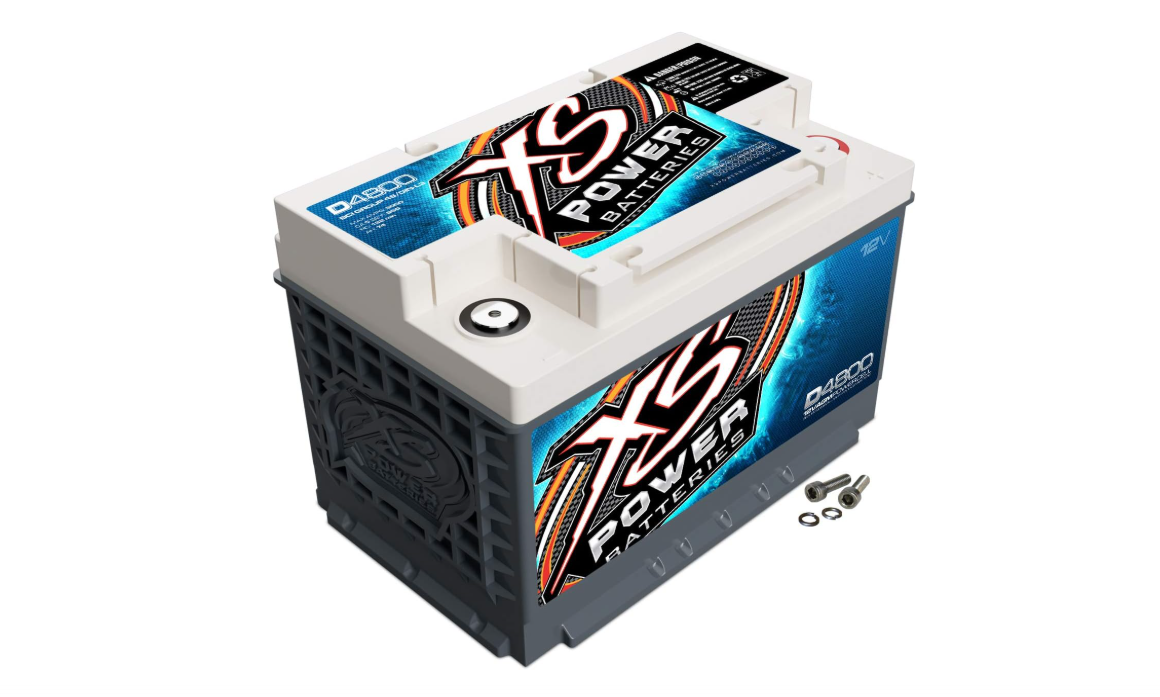 XS Power D4800 3000 Amp AGM Battery with M6 Terminal Hardware - Group 48 12 Volt 72Ah 950CA Deep Cycle AGM Powercell for Car Audio Systems and Performance Cars
