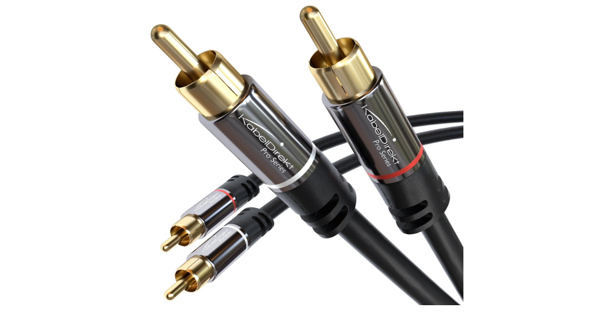 CableDirect – 6ft RCA/Phono Cable, 2 × 2 Plugs, Stereo Audio Cable, Practically Break-Proof & Flawless Sound Quality (coaxial, subwoofer/amp/HiFi &...
