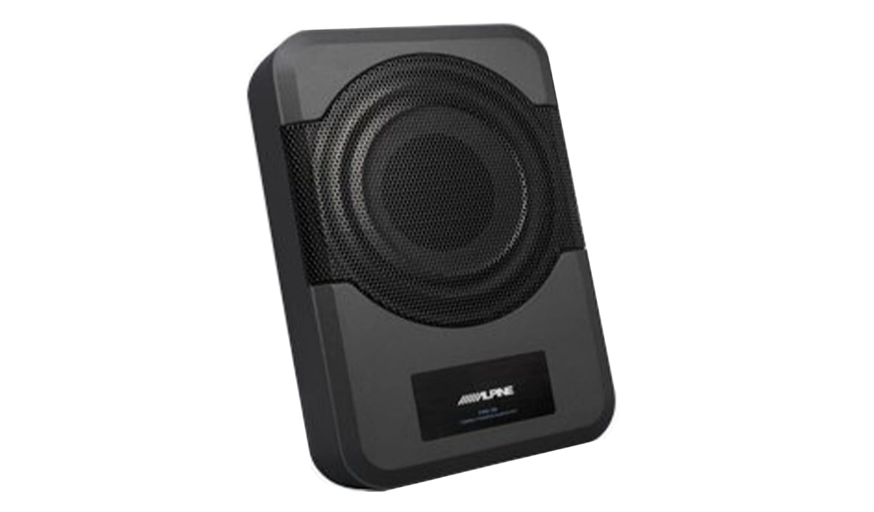 Alpine 8" Amplified Subwoofer (PWE-S8) 120W Compact Powered 8" Car Subwoofer for Under or Behind The Seat