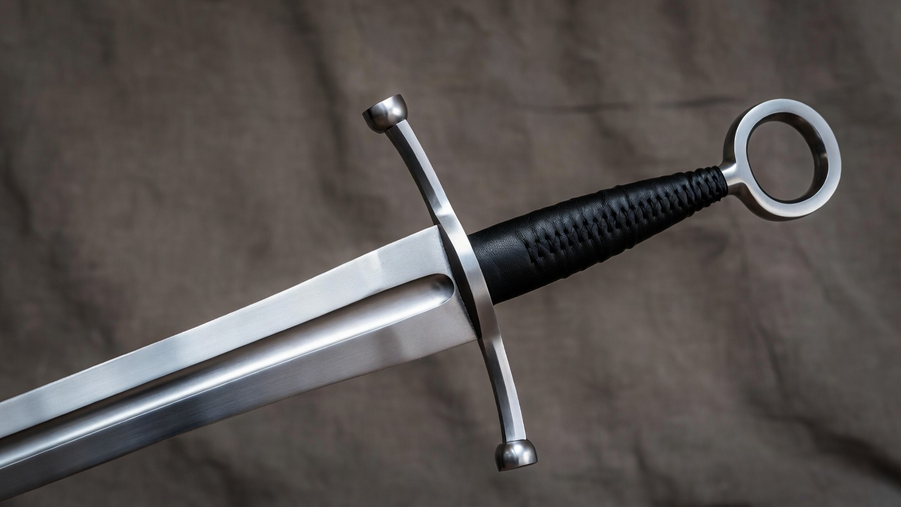 Oakeshott Type XVIII Henry V sword replica detailed view blade hilt pommel medieval arming sword