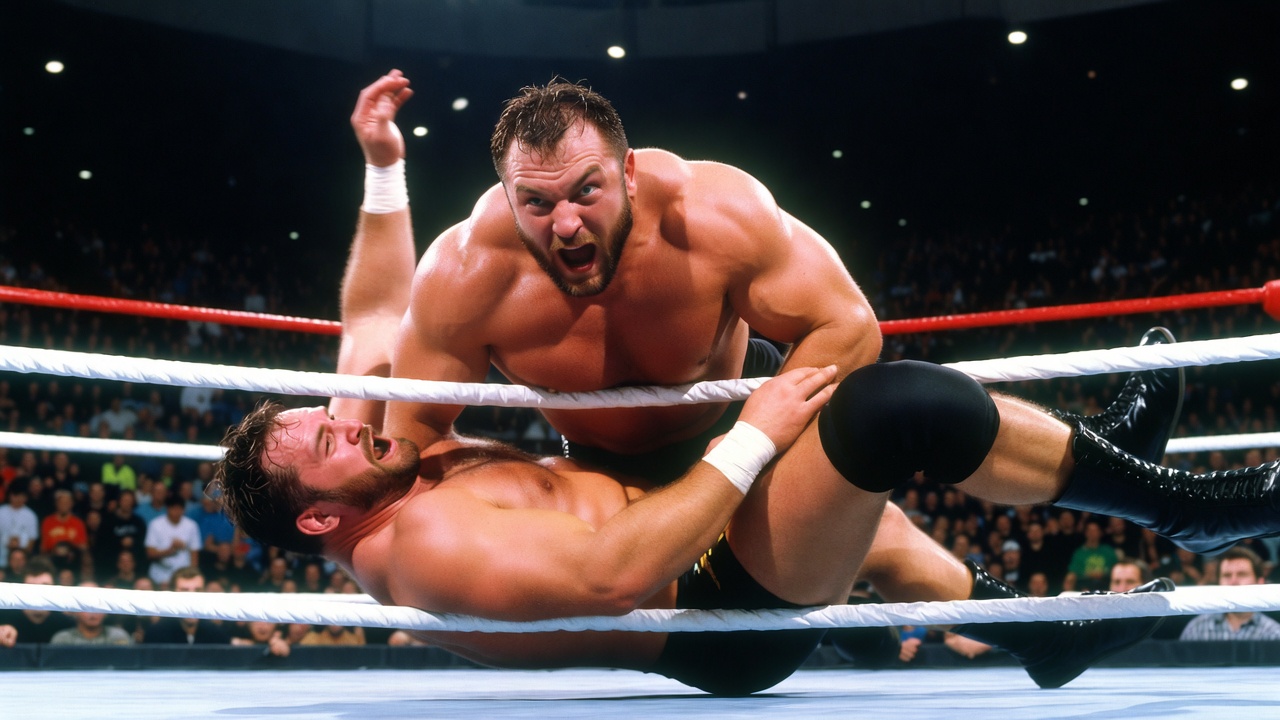 Mark Henry executing World's Strongest Slam in WWE ring demonstrating powerhouse tag team strength