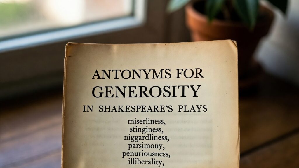 antonyms for generosity