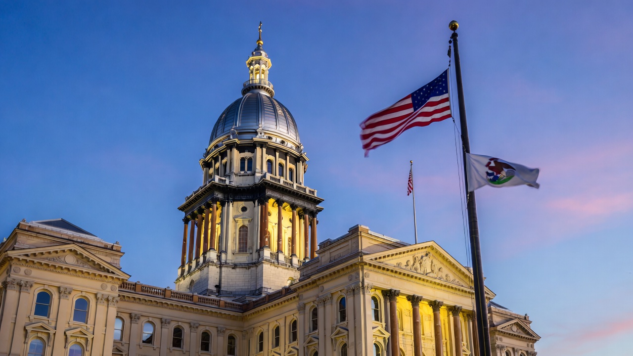 Illinois State Capitol building exterior representing state laws on age of consent and Romeo and Juliet exemptions