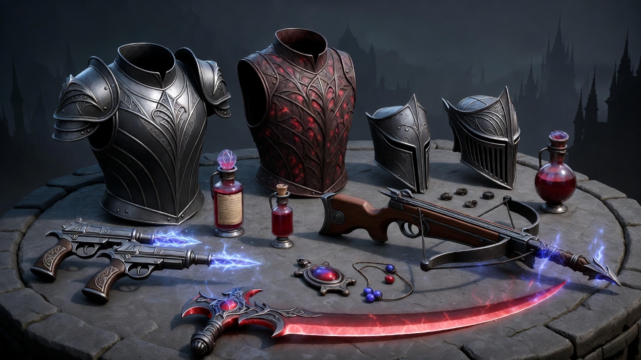 Optimal gear setup and spell loadout for defeating Henry Blackbrew in V Rising including pistols, dawnthorn armor, and consumables