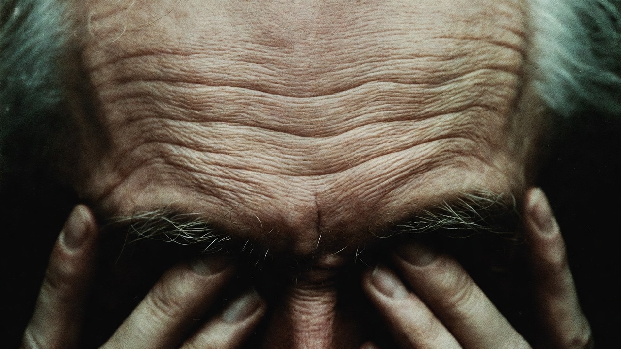 Wrinkled brow symbolizing time carving parallels in beauty from Shakespeare's Sonnets 44 and 60.