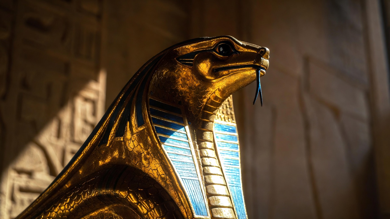 Egyptian cobra uraeus symbol of royalty and protection in ancient mythology