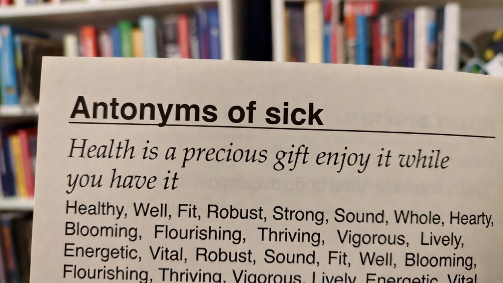 antonyms of sick