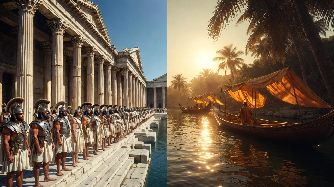 Roman vs Egyptian contrast in Shakespeare's Antony and Cleopatra historical setting