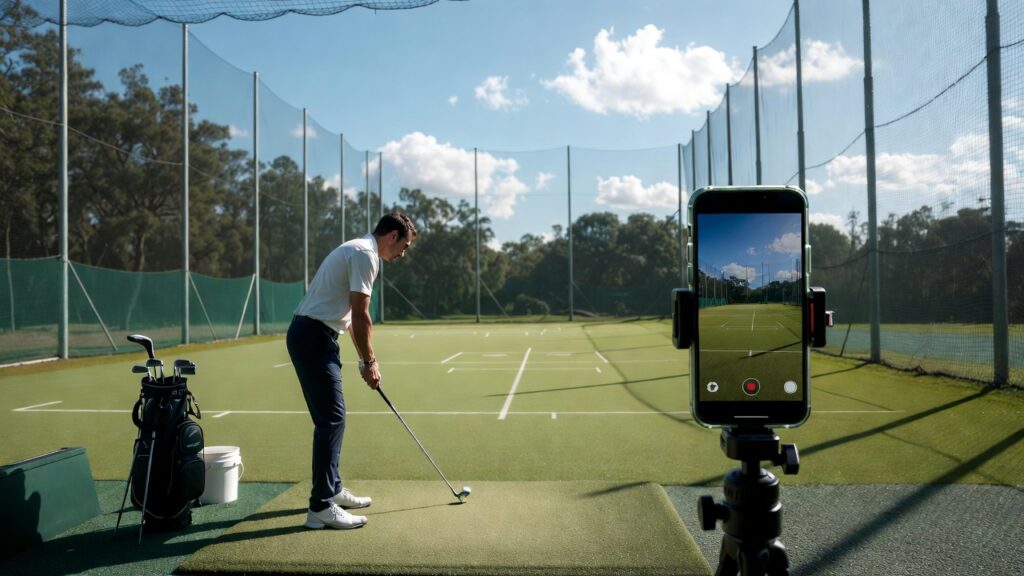best way to film self on driving range