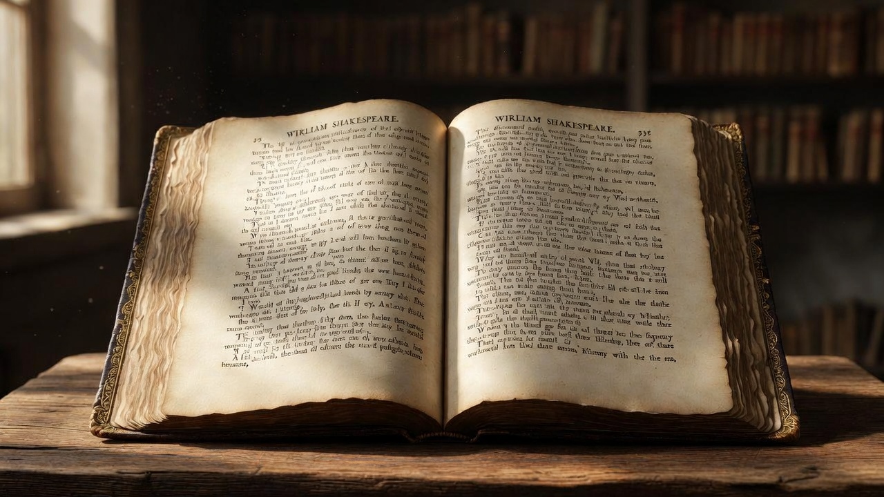 Side-by-side comparison of two different Shakespeare editions showing varying marginal script numbers on the same passage