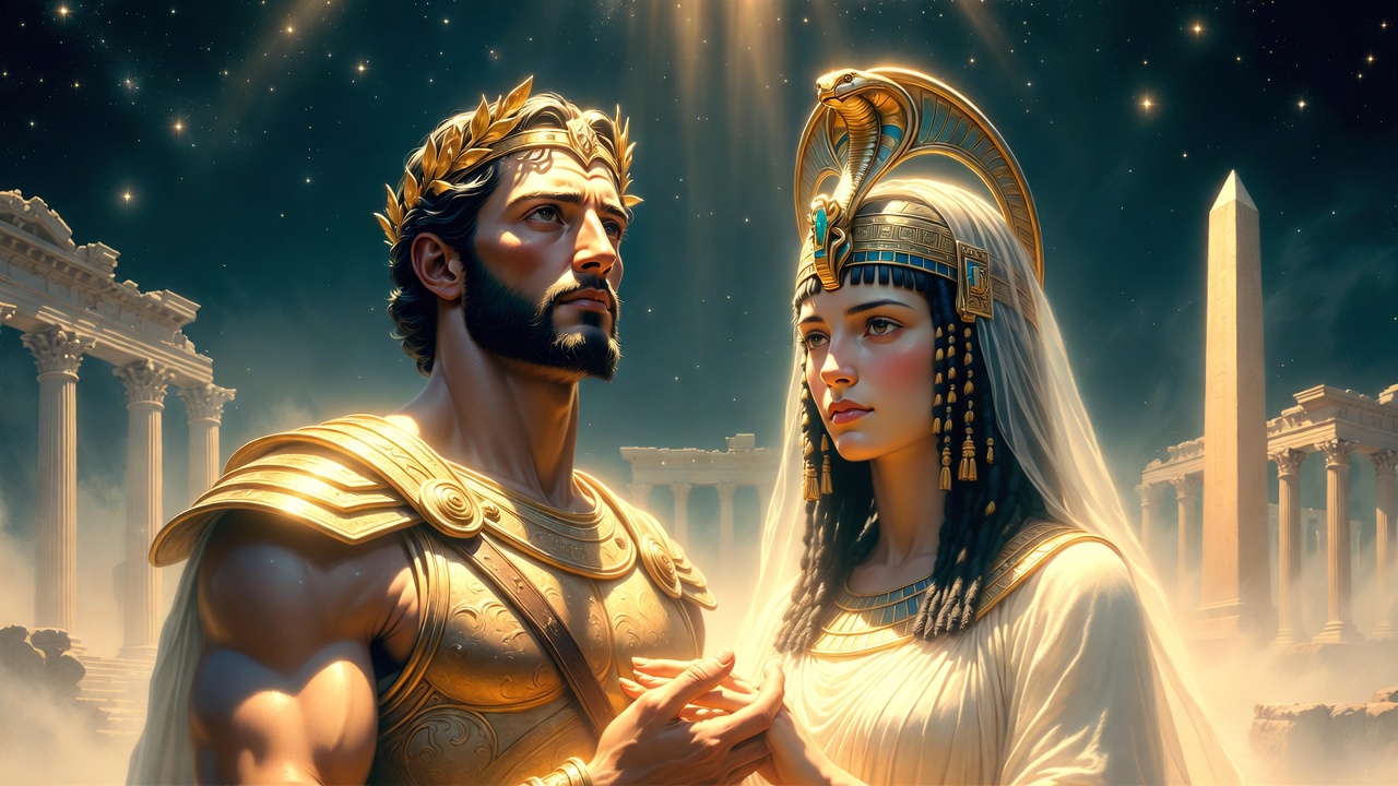 Mythic immortal lovers Mark Antony and Cleopatra rising above tragedy in Shakespeare’s timeless tragedy