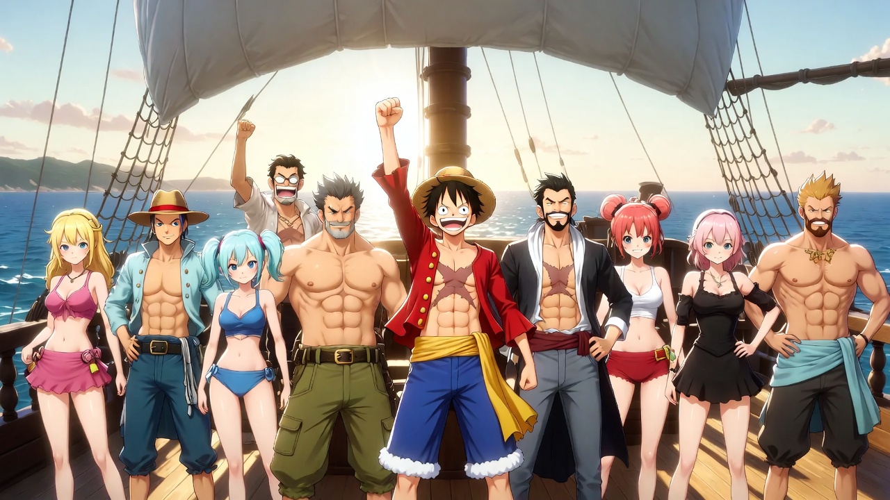 Straw Hat Pirates crew united – friendship and loyalty theme from One Piece echoing Shakespeare