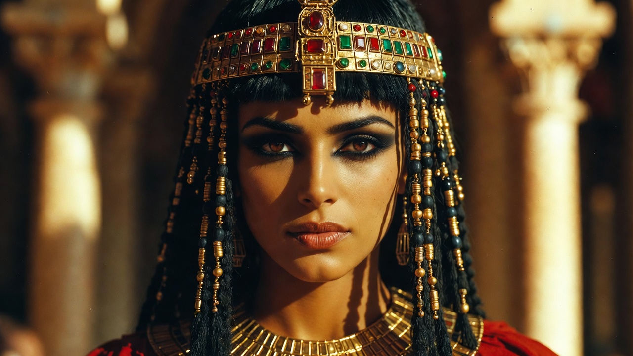 Close-up of Cleopatra showing infinite variety and emotional depth in Antony and Cleopatra Act 1 Scene 3