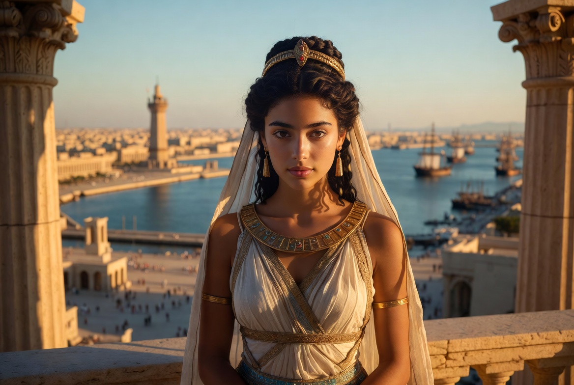 Cleopatra VII historical portrait ancient Alexandria upbringing Ptolemaic princess