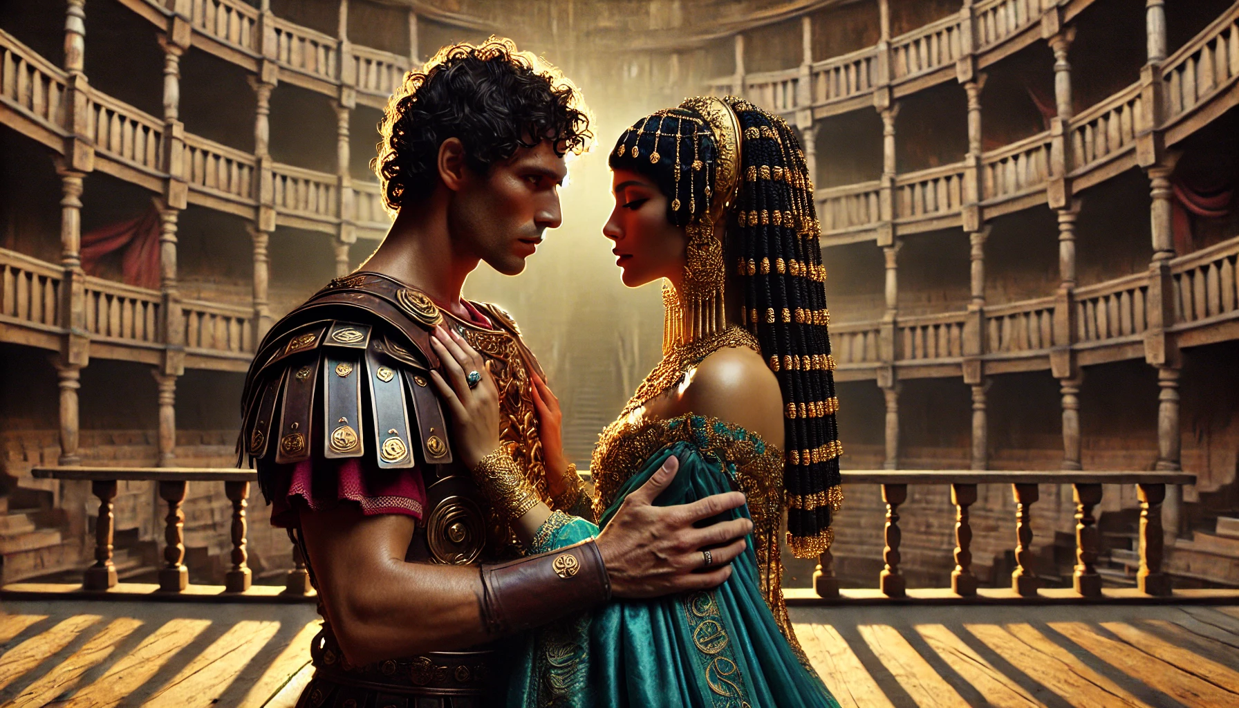 Antony and Cleopatra at the Globe passionate love scene with bilingual staging