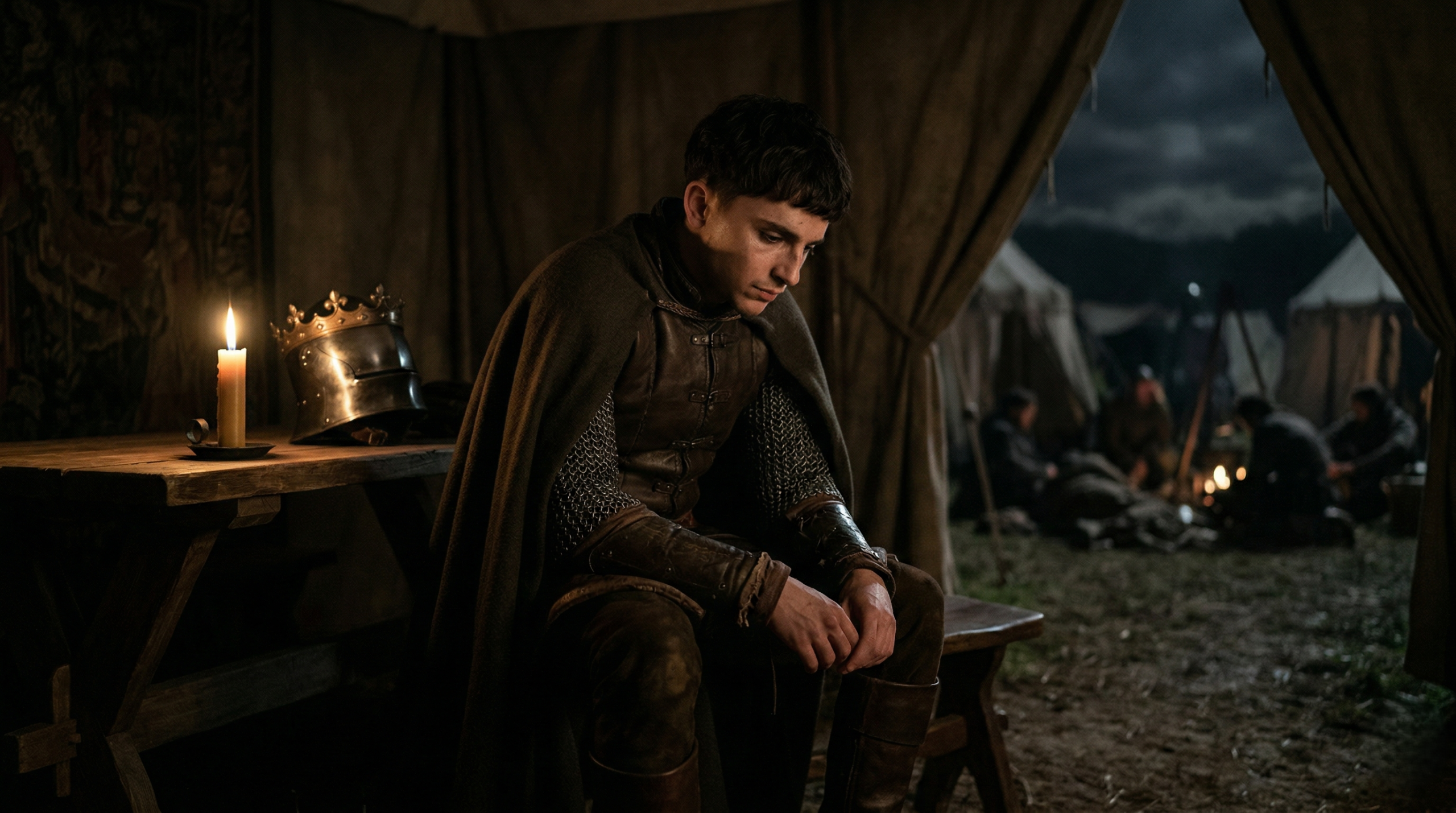 King Henry V in the Upon the King soliloquy revealing the burden of leadership from Henry V monologues