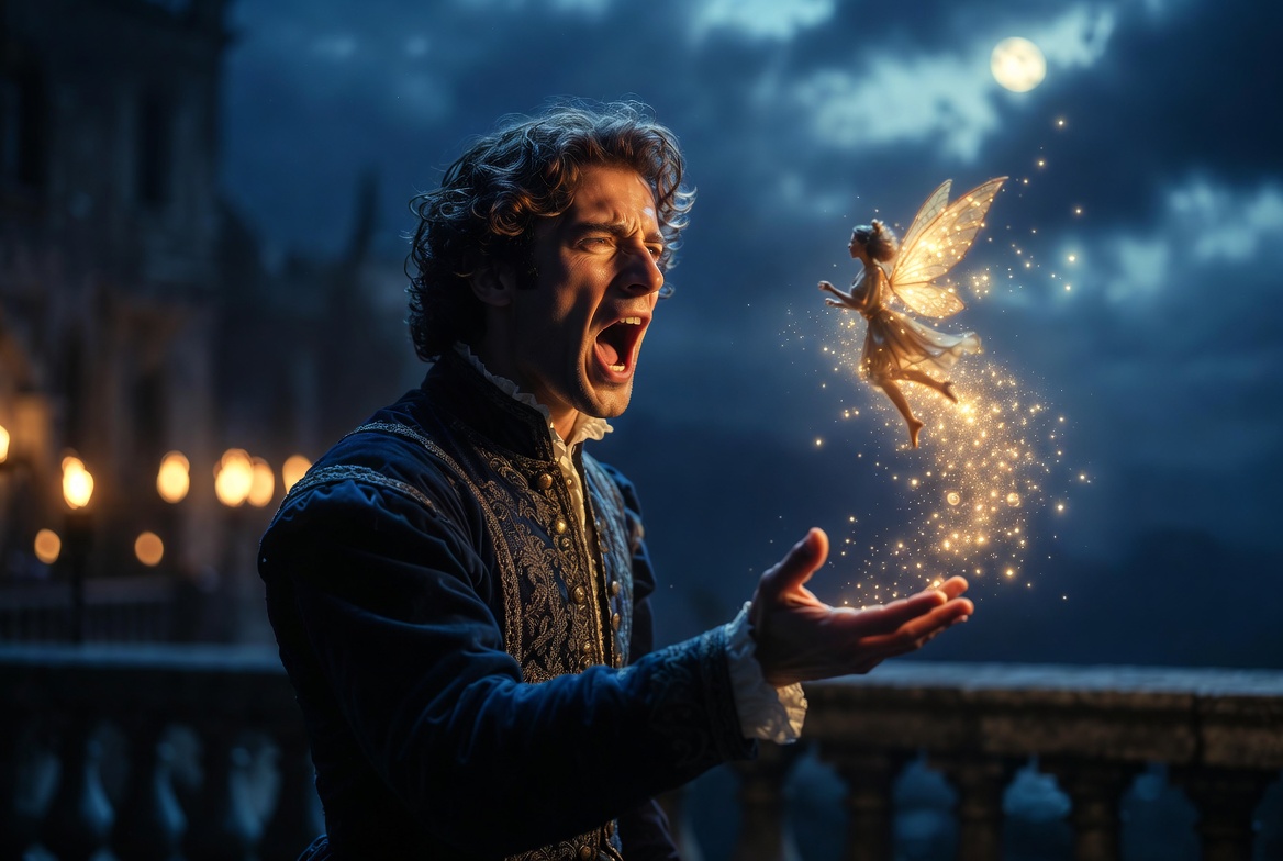 Queen Mab speech illustrated from Romeo and Juliet with Mercutio and the fairy queen dream sequence