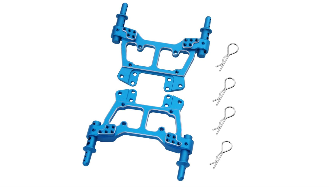 Hobbypark 188822 Aluminum Shock Tower Front/Rear with Body Post 188837 Clips Pins 188022 for 1/10 Redcat Volcano EPX/Pro Upgrade Parts Monster Truck HSP...