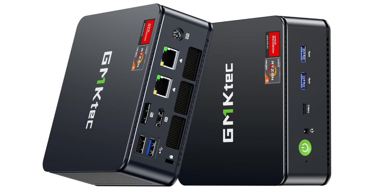 GMKtec M6 Ultra Gaming Mini PC Ryzen 7640HS (Upgraded 6600H/ 6800H), 32GB RAM DDR5 512GB SSD Dual NIC LAN 2.5GbE Desktop Computers Office Home, Triple 4K...
