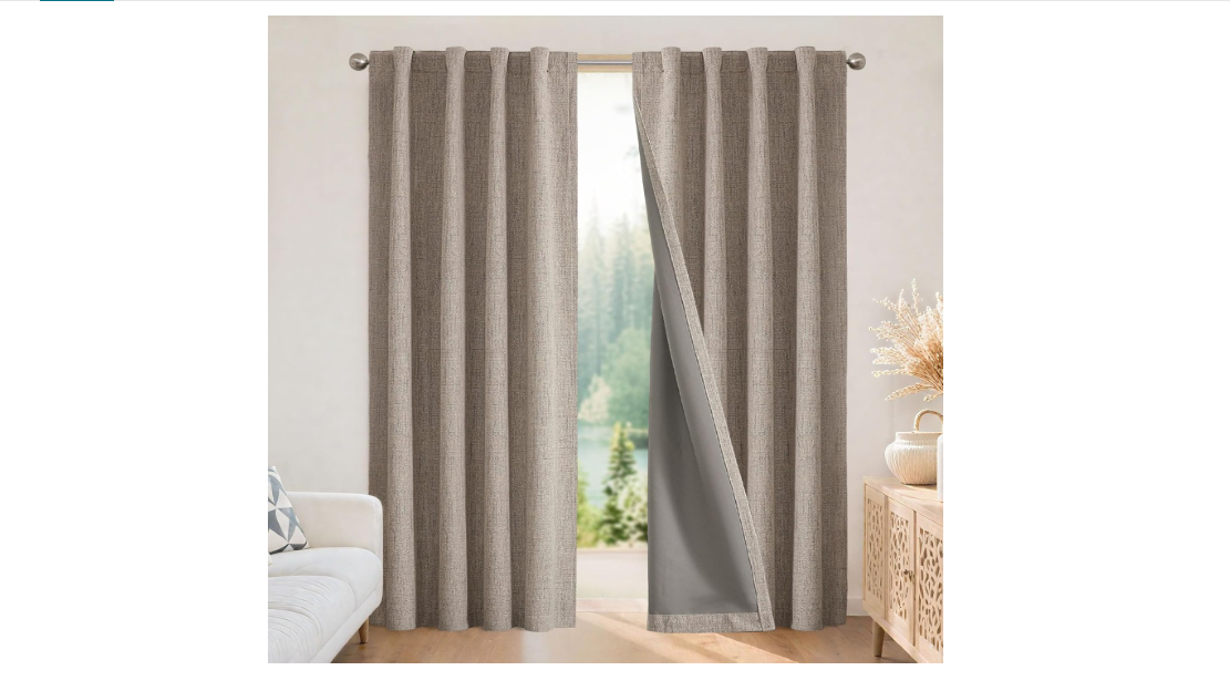 Joydeco Blackout Curtains for Bedroom - Nature Linen 84 Inch Long 100% Light Blocking 2 Panels Set, Rod Pocket & Back Tabs Living Room Drapes, Thermal...
