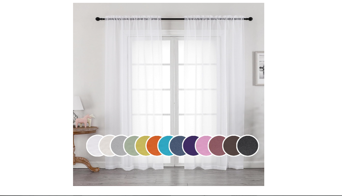 OWENIE Sheer Curtains 84 inches Long 2 Panels Set for Living Room/Bedroom, Rod Pocket Voile Sheer Panel Drapes, White, 2pcs, Each 42" W x 84" L